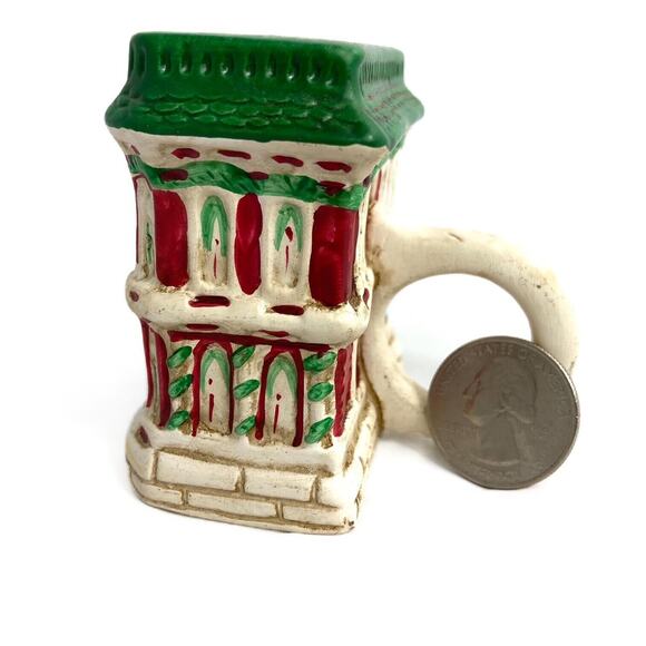 Vintage Christmas Village Ceramic Holiday Town Napkin Rings Two Sets of 4 rings - Picture 11 of 13